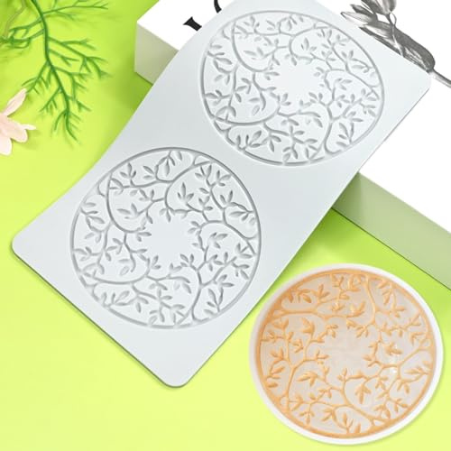 Molde de silicona mostsom para ahuecar, diseño de encaje, para tartas de azúcar, decoración de encaje, alfombrilla para fondant, molde para tartas de boda, moldes de repostería (C1_ Hoja Circular)