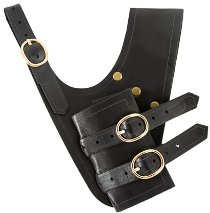 Schwerthalter Rücken Leder Sword Sheath,Mittelalterliches Schwert Frosch Schwert Holster Schwertscheide Dolch Frosch Renaissance Gürtel für Ritter Krieger Pirat Cosplay LARP Renaissance Kostüm.Schwarz