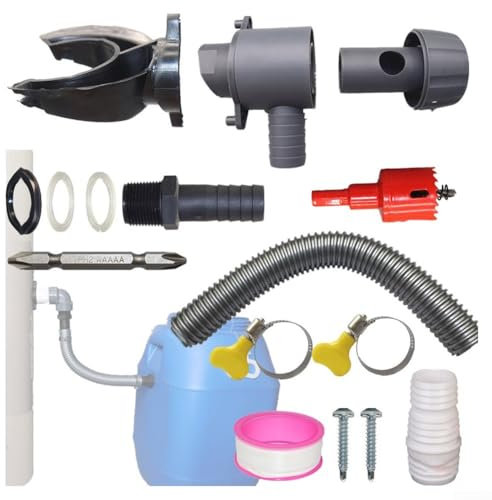 Water Butt Filler Kit, Rainwater Diverter Kit, Rain Barrels Diverter Kit - Rainwater Collector Water Butt Diverter Kit Fits for Downpipes, Connects Downpipe to Water Butts(100cm)
