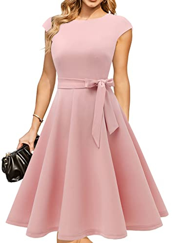 DRESSTELLS Formal Wedding Guest Dresses for Women UK, Modest Party Prom Bridesmaid Evening Dress