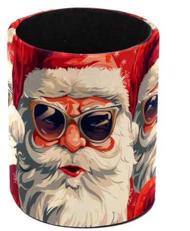 Anna Cowper Stifthalter, Stiftehalter für den Schreibtisch, lustiger Weihnachtsmann, PU-Leder, Schreibtisch-Stiftebecher, Organizer, Make-up-Pinselhalter für Büro, Schlafzimmer, Zuhause