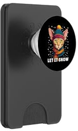 Lustige Sphynx Katze Winter Design Weihnachten Schnee Katzen PopSockets PopWallet für MagSafe