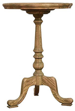 Kleiner, runder Beistelltisch mit Eichentablett, rustikaler Beistelltisch, Mini-Beistelltisch aus Massivholz, Säulentische/Blumenständer, 3 Farben (Farbe: Eichengelb, Größe: 15,35 x 15,35 x