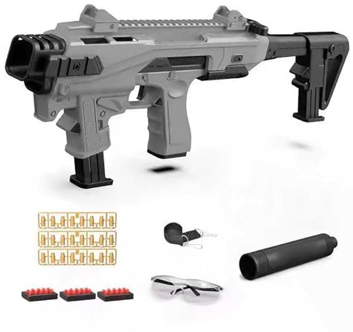 HNSYPX Pistola giocattolo, portata 8 – 10 m, giocattolo Soft Bullet Guns Toy + 20 palline morbide + rivista ripetibile, vera esperienza, giocattolo sicuro e protetto, portatile
