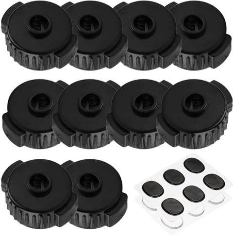 GATSUZG 10 Stück 8mm Quick-Release Cymbal Nuts, Schwarz Kunststoff Becken Verschlüsse Cymbal Toppers Cymbal Mate Zubehör Drum Replacement Parts für Percussion Drum Kits, mit Drum Gel Pads