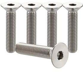 RISON-Titanium Senkkopfschrauben mit Innensechskant M4x0.7x12mm, Titan Senkkopf Schrauben Gewindeschrauben, Flachkopfschraube Maschinenschrauben Titanschraube für Fahrrad Motorrad MTB, 5 Stück