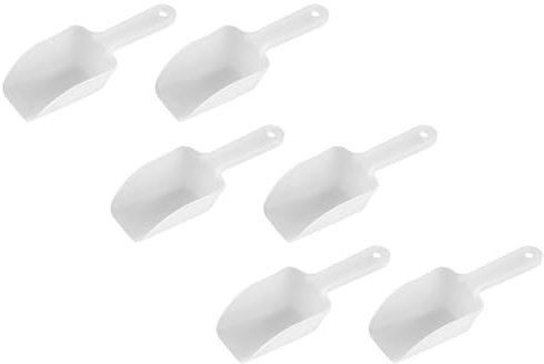PRETYZOOM Lot De 6 Pelles à Glace à Fond Plat Blanches En Plastique, Résistance Basse Température, Ustensiles Cuisine Polyvalents Pour Glace, Riz Et Aliments Secs, Usage Réfrigérateur Et Congélateur