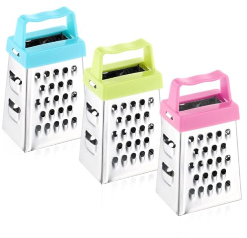 Mini Vierkantreibe Mini Edelstahl Käsereibe 3STK Multifunktional Kastenreibe mit Griff für Schokolade Zitrone Muskat Käse, Ingwer, Gemüse
