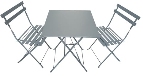 Ensemble de Jardin Pliable Madalena - Table de bistrot carrée et 2 chaises pour Balcon ou terrasse - - Vert