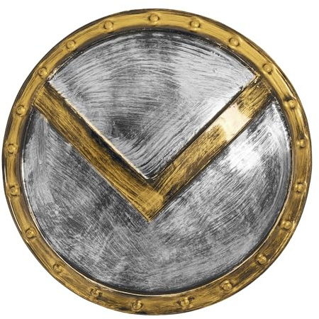 W WIDMANN MILANO Party Fashion - Spartaner Schild | 60 cm Rundschild mit Griffen als Kostümzubehör für Spartaner-, Ritter- und Römer-Looks