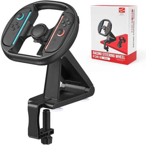 innoAura Steering Wheels for Switch 2（2025）, Switch 2 Racing Wheels Table Attachment Compatible with Switch 2 Racing Wheel Accessory for Mario Kart 8 (Black)