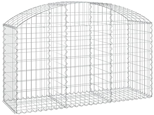 Panier de Gabion, Panier à Pierre Gabion Mur de Soutènement Clôture de Jardin arqué 150x50x80/100 cm Fer galvanisé