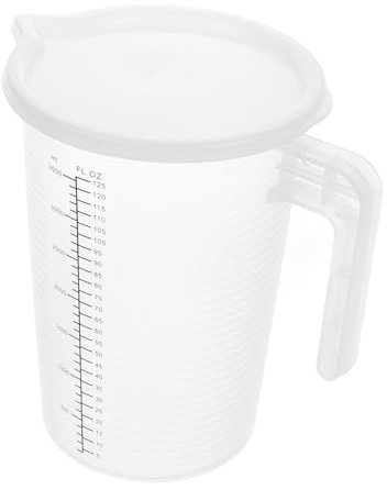 Amosfun misurino con manico cucina misurino olio brocca di misurazione brocca tazza di misurazione dell'olio plastica Transparent
