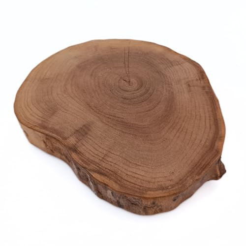 Dessous de Plat en Bois Brut, Rustique, Fait Main, Tranche d'arbre Naturelle, Artisanat Français, WINFOX777 (d3)