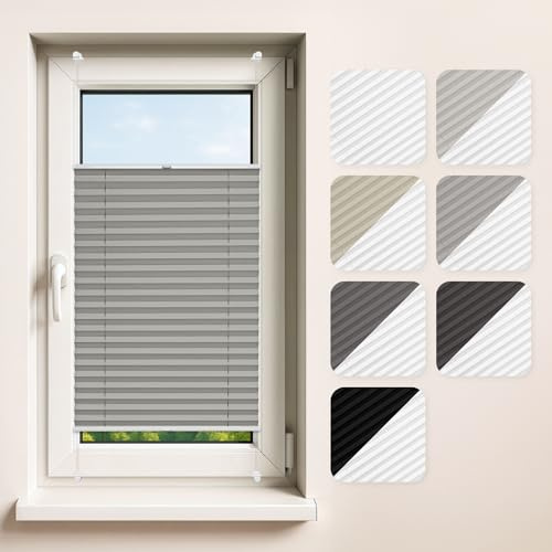 Concept Blinds - Tende Plissettate Oscuranti Personalizzabili – Installazione Senza Forare – Tessuto Oscurante – Per Finestre da 30-130 cm x 40-230 cm