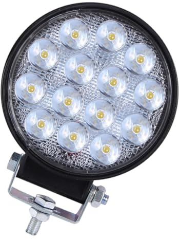 Hemobllo Faro LED Rotondo per Auto e Proiettore Antinebbia Resistente per Camion Suv e Barca Luce Floodlight Nero