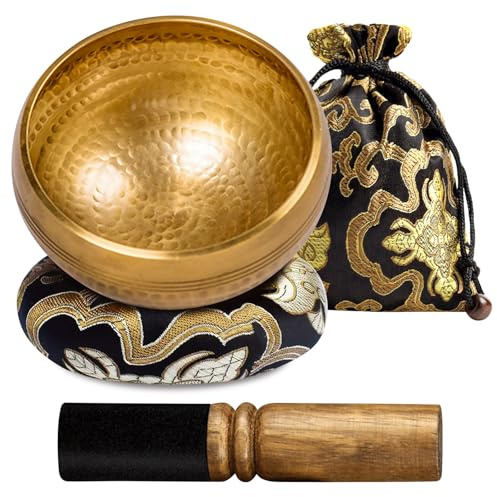 Tibetische Klangschale - Meditationsklangschale,Tibetisches Klangschalen Set,Klangschale Set Tibetanische Klangschalen,Singing Bowl für Entspannung Meditations
