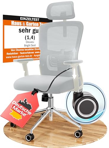 CLOUVOU BrightSeat Bürostuhl Ergonomisch [TESTSIEGER] | Drehstuhl 150kg Schreibtischstuhl | Büro Stuhl & Gaming Stuhl | Home Office Chair Ergonomic | Atmungsaktiver Computerstuhl