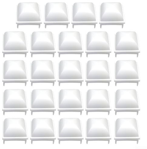 Lot de 24 couvre-poteaux de clôture de piscine compatibles avec les poteaux carrés creux de 3,5 cm pour des bords de terrasse de piscine sûrs