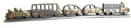 Krawattennadel PKW LKW Bus antikbicolor matt geschwärzt 7,3 cm m.i. Germany + Geschenkbox Accessoire für die Seidenkrawatte