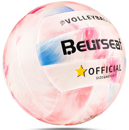 Beurseaf Pelota Voleibol, Balon Voley Playa Tamaño 5 para Interior y Exterior (Estampado Rosa)