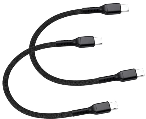 LUIRSAY Cavo USB C corto, 20 cm, da USBC a USBC, corto, 240 W, USB C, cavo di ricarica veloce di tipo C, compatibile con telefono, pad, laptop, tablet (2 pezzi)