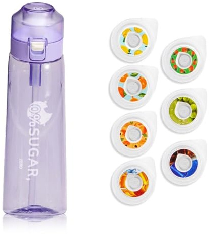 Générique Gourde de sport de 650 ml avec capsules disponibles en 7 saveurs. Fabriquée en Tritan résistant aux variations de température, elle offre un goût fruité naturel（Transparent violet）