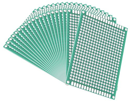 sourcing map 20 Stück Doppelseitige Leiterplatten Universal Gedruckte Schaltung Platte 5x7cm für DIY Löten Elektronische Projekte Praxis Testschaltung