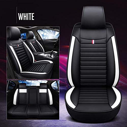 Zswpyq Kunst-Leder Sitzauflage Auto, Universal Passform, Schwarz, Vordersitze, Auto, SUV, Truck, Sitzschoner, Anti-Rutsch, Airbag kompatibel