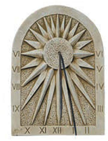 Cadran Solaire Murale d'extérieur en Pierre avec étoile 3 x 31 x 41 cm