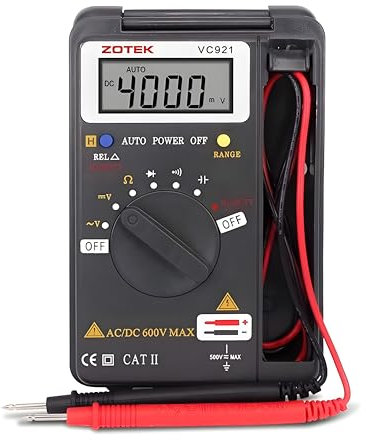 Digital Multimeter,Auto Ranging Pocket Multi Tester Battery Voltage Tester with LCD Backlight Display; Ohmmeter/Voltmeter Tester AC/DC Voltage Resistance Capacitance Frequency for Lab Home School