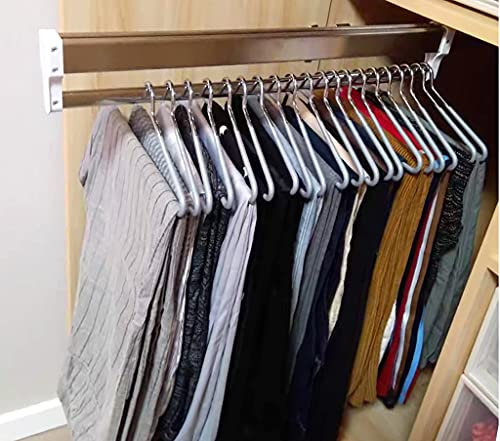 FKKPRVAX Kleiderstange Ausziehbare Kleiderstange Für Kleiderschrank, Ausziehbare Kleiderstange Mit 2 Schiebestangen Verstellbarer 30-80 cm Kleiderstange Kleiderstange, 201 Stahl-Finish (Size : 300mm)