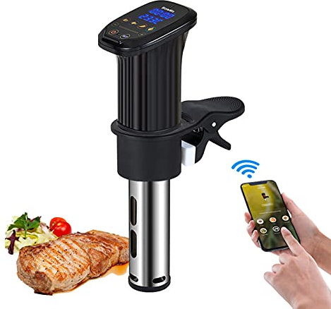 1200 W Sous Vide WiFi Präzisionskocher Präzisionskocher Tauchthermostat mit genauer Temperatur- und Zeitsteuerung für gesunde Ernährung
