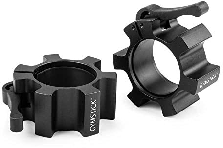 Gymstick Hantelverschluss Aluminiumverschluss für 50 mm Hantelstangen (Paar) Schwarz, 50 mm