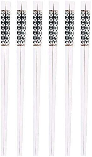ZHANGDONG Palillos Chinos Palillos Sushi Palillos Coreanos 6 Pares de Palillos Chinos de Porcelana, Juego de Regalo de Palillos de cerámica Reutilizables de 24,6 cm, se aplican a la Cocina comed