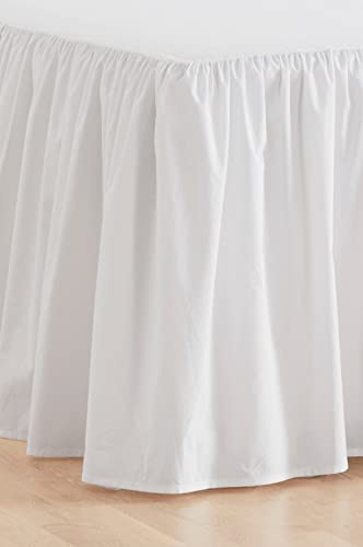 Jotex Zack Volant sängskydd – 100% högkvalitativ ekologisk bomull, sängkjol, höjd 60 cm – vit, 160 x 200 cm