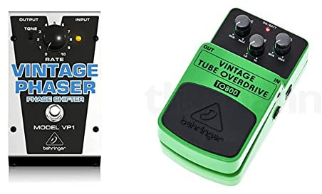 Behringer VINTAGE PHASER VP1 Authentischer Phasenschieber im Vintage-Stil & VINTAGE TUBE OVERDRIVE TO800 Klassisches Overdrive-Effektpedal mit Röhrensound