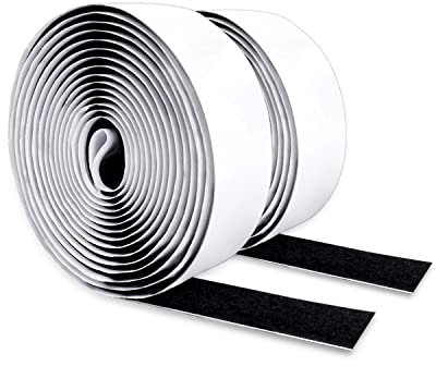 Magiccute 2M Self Adhesive Hook and Loop Tape, Extra Strong Double-Sided Sticky Tape Back Fastening Tape, 20 mm Width, Black