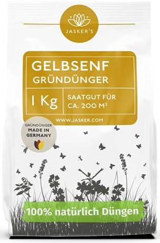Senfsaat Gründüngung - Gelbsenf Gründüngung 1 Kg ca 200m²- Beliebter GRÜNDÜNGER SAMEN im Winter - Als Zwischenfrucht Gründung im Herbst - Senfsamen für magere Böden - Gründung Samen