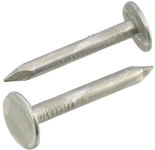 AERZETIX - C70839 - Set di 300 Chiodi a testa piatta larga Ø3x26mm - diametro testa Ø10mm - in acciaio - colore argento - feltro per coperchi tegole bituminose carpenteria rivestimenti per tetti