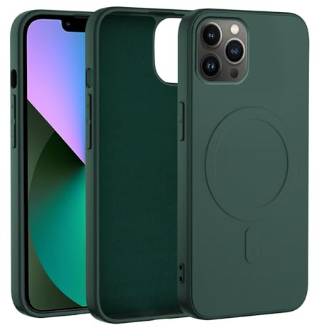KetteTech Magnetisch Hülle für iPhone 11 Pro Max, Liquid Silikon Handyhülle Kompatibel mit MagSafe, Kratzfeste und Stoßfeste Schutzhülle (Moosgrün)