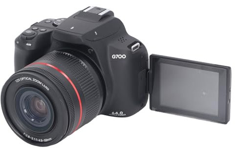 4K Digitalkamera für Fotografie, 4K 64MP Kamera mit 180° 3,0 Zoll Klappbildschirm, 12 fachem Zoom, Anti Shake Vlogging Kamera, WiFi Digitalkamera für Campingreisen