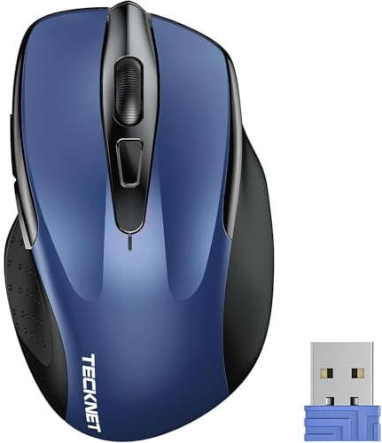 TECKNET Souris Bluetooth, 4800 DPI Souris sans Fil (Tri-Modes : BT 5.0/3.0+2.4G), 30 Mois d'autonomie de la Batterie, Souris sans Fil silencieuse pour Ordinateur Portable, Windows, Mac OS, Android
