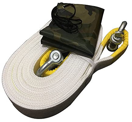 BomDog Abschleppseil, Autoanhänger Mit Autoanhänger-Seilspanner, Zugseil, Zugseil, Doppelschichtiger, Verdickter Offroad-Anhängergurt/10T/6M