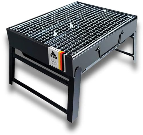 NOVA Campinggrill Holzkohle Picknick Kohle Tragbar Kleiner Portable BBQ für Outdoor Garten Party Tisch Camping Einweg Mini Klappgrill