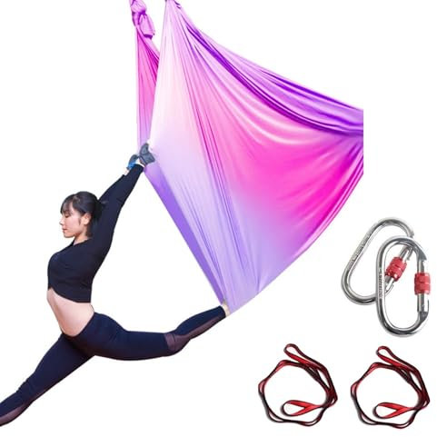 Aerial Yoga Towel, Yoga Towel For Hanging, Yoga Swing, Aerial Yoga Hammock, Acrobatics Towel, Yoga Vertical Towel, Yoga Towels, Swing Frame, Yoga Set For Adults Indoor (5X2.8M)(Bunt A)