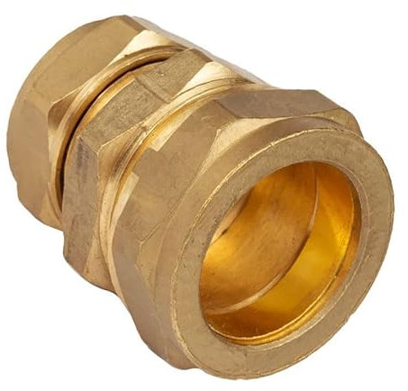 ODSUPPLIES Brass 25mm x 22mm Compression Reducing Coupling - MDPE to Copper Pipe Fitting