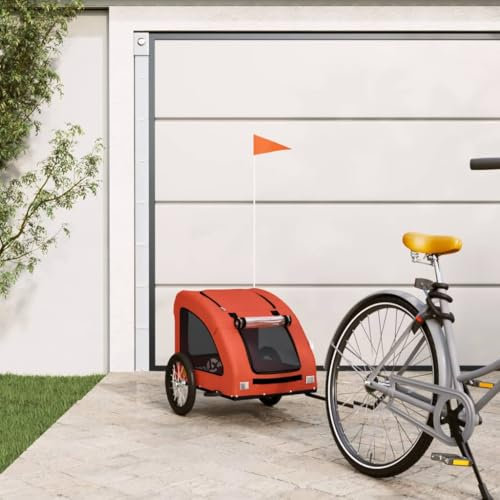 ShGaxin Fahrradanhänger für Hunde Orange Oxford-Gewebe und Eisen, Fahrrad Anhänger, Lastenanhänger, Handwagen, Fahrrad-lastenanhänger, Lastenfahrrad - 93956