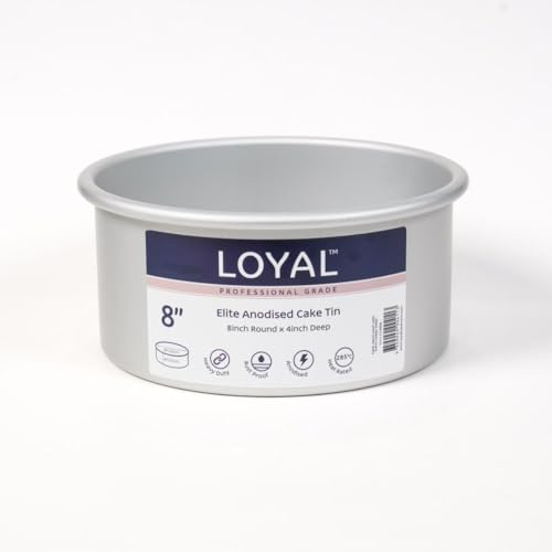 LOYAL Elite Stampo per Dolci Alte Rotondo Ø20 cm Teglie per Torte Alte in Alluminio di Qualità, Tortiera Distribuzione Uniforme del Calore, Durevole e Affidabile, 20 cm | Tortiera Rotonda Extra Alta, Stampo per Torta Ideale per Torte a Strati, Torte a Piani e Dolci, Cottura Uniforme
