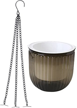 Happyyami Hängender Blumentopf Aus Kunststoff Mit Drainagelöchern Und Äußeren Wasserbehältern Für Selbstbewässerung Für Zimmerpflanzen Und Gartenpflanzen Balkon Oder Terrasse